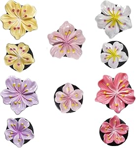 10PCS Peach Blossom Car Fragrance Diffuser Clips - Floral Car Vent Air Freshener with Decorative Flower Design, Essential Oil Diffuser for Vehicles