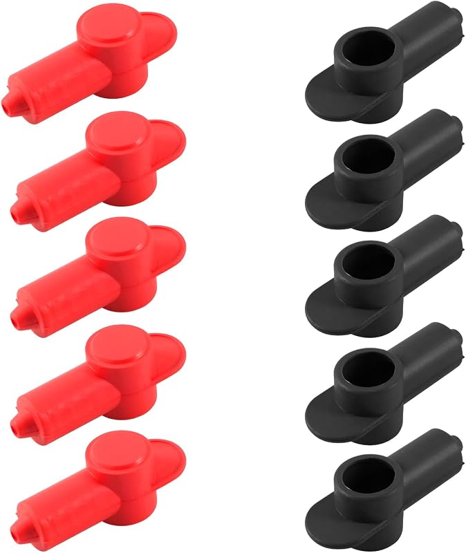 Capas Protetoras de Silicone para Terminais de Bateria NYTKL, Furos para Prisioneiros de 1/4" e 5/16", 18–10 AWG – 10 unidades