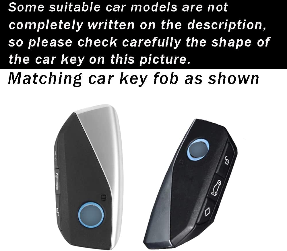 ontto Compatible with BMW i7 M Sport 2023 Key Fob Cover Side Buttons Leather Key Case Full Protection Key Shell for 5 7 Series X7 Intelligent Key Holder Black