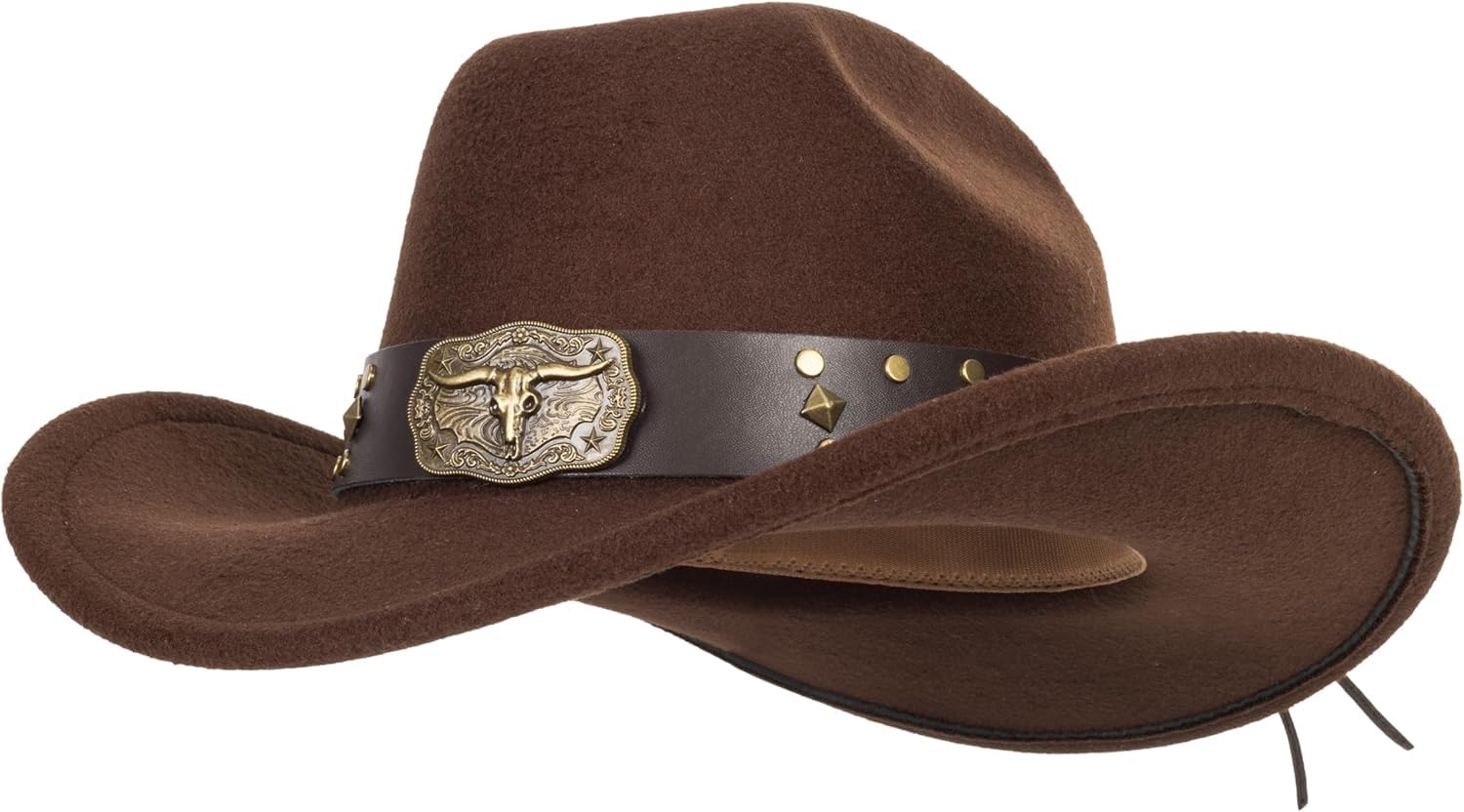 Western-Cowboy-Hat para mujer de fieltro de ala ancha, sombrero de vaquera, gorra de rodeo-jazz con banda
