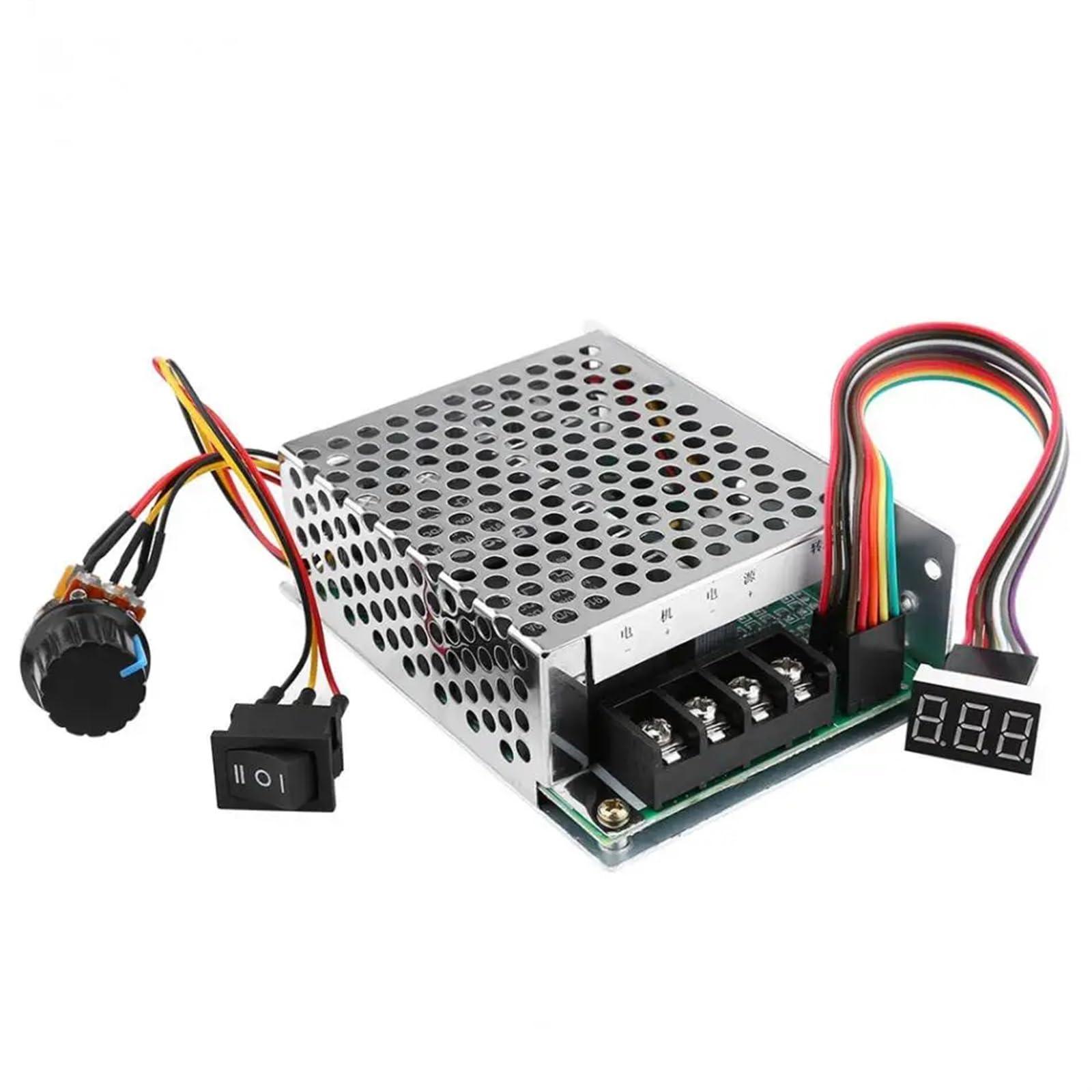 Controlador de velocidad DC 10-55V PWM, Motor de CC cepillado con pantalla Digital, interruptor Reversible CW CCW, módulo de accionamiento ajustable estable