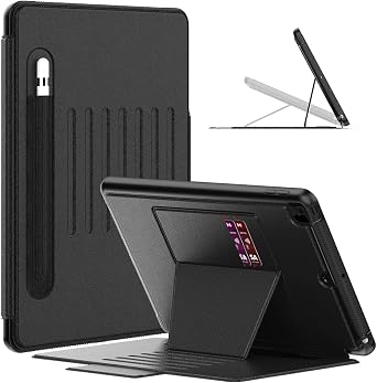 for iPad 9th/8th/7th Generation Case 10.2, Thin, Strong Magnetic Stand Cover with Absorbing Multi-Angles Stand, Pen Holder, Card Slot for iPad 10.2 Inch 2021/2020/2019Black