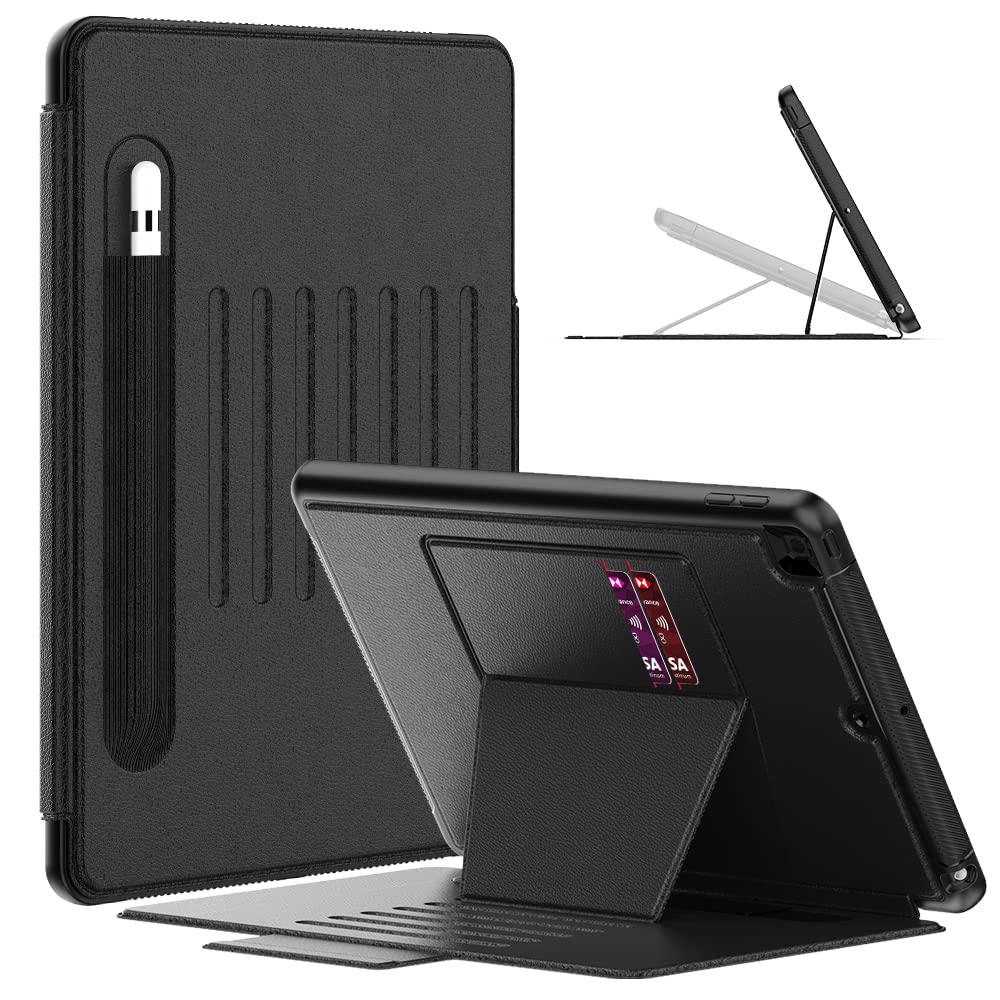 BLOSOMEET Case for iPad 9th/8th/7th Generation 2021/2020/2019 10.2 Inch with Tempered Glass Screen Protector & Pencil Holder,Protective Kids iPad 10.2 Case Cover w/Stand Hand Shoulder Strap,Black — Amazon image 20
