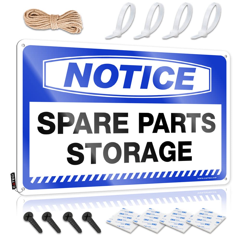 BRUNTELO Signs For Man Cave Notice Spare Parts Storage Tin Sign Sarcastic Signs Bar Rules Tin Metal Sign