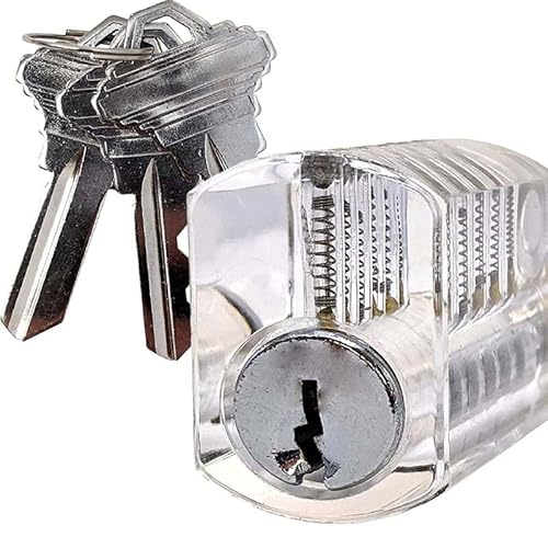 Varspo Transparent Practice Padlock - Clear See-Through Pin Tumbler Lock