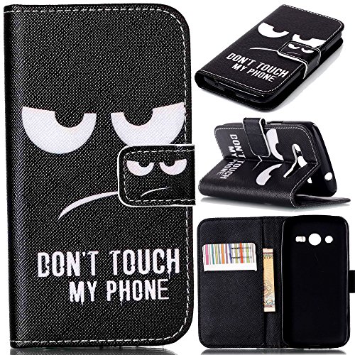 Galaxy Avant Case,G386 Case Wallet,IVY [Don't Touch My Phone][Kickstand Function][Credit Cards Slot][Cash Pockets] Premium PU Leather Flip Cover Wallet Case For Samsung Galaxy Avant G386