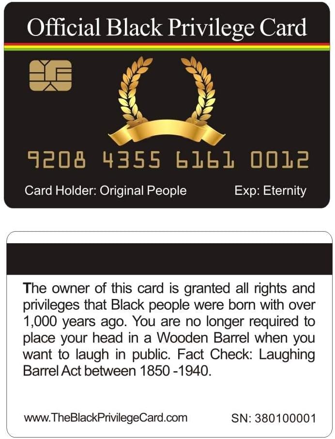 Black Privilege Official Card 8 Pack, Raised Numbers on Front. Serial Number on Back Side. Collector Item.