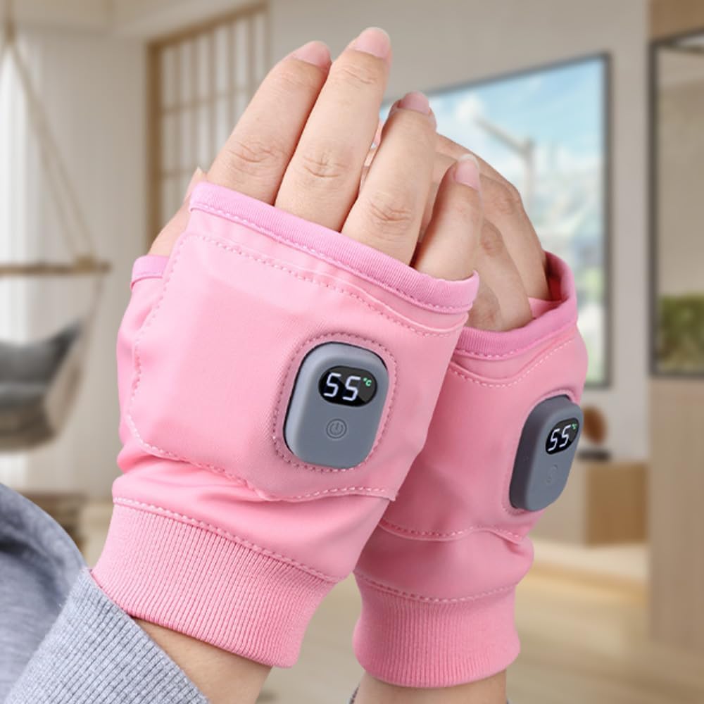 Guantes Calefactables USB Mujer 2026 - Recargables sin Dedos con Control Térmico Inteligente, Ideales para Exteriores, Ciclismo y Nieve