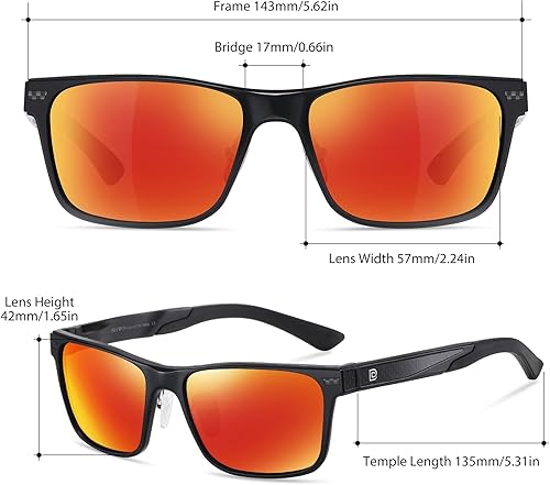 Miniatura 8 de Duco Gafas de sol polarizadas para hombre marco de aluminio vintage gafas de sol deportivas 100 protección UV 8207