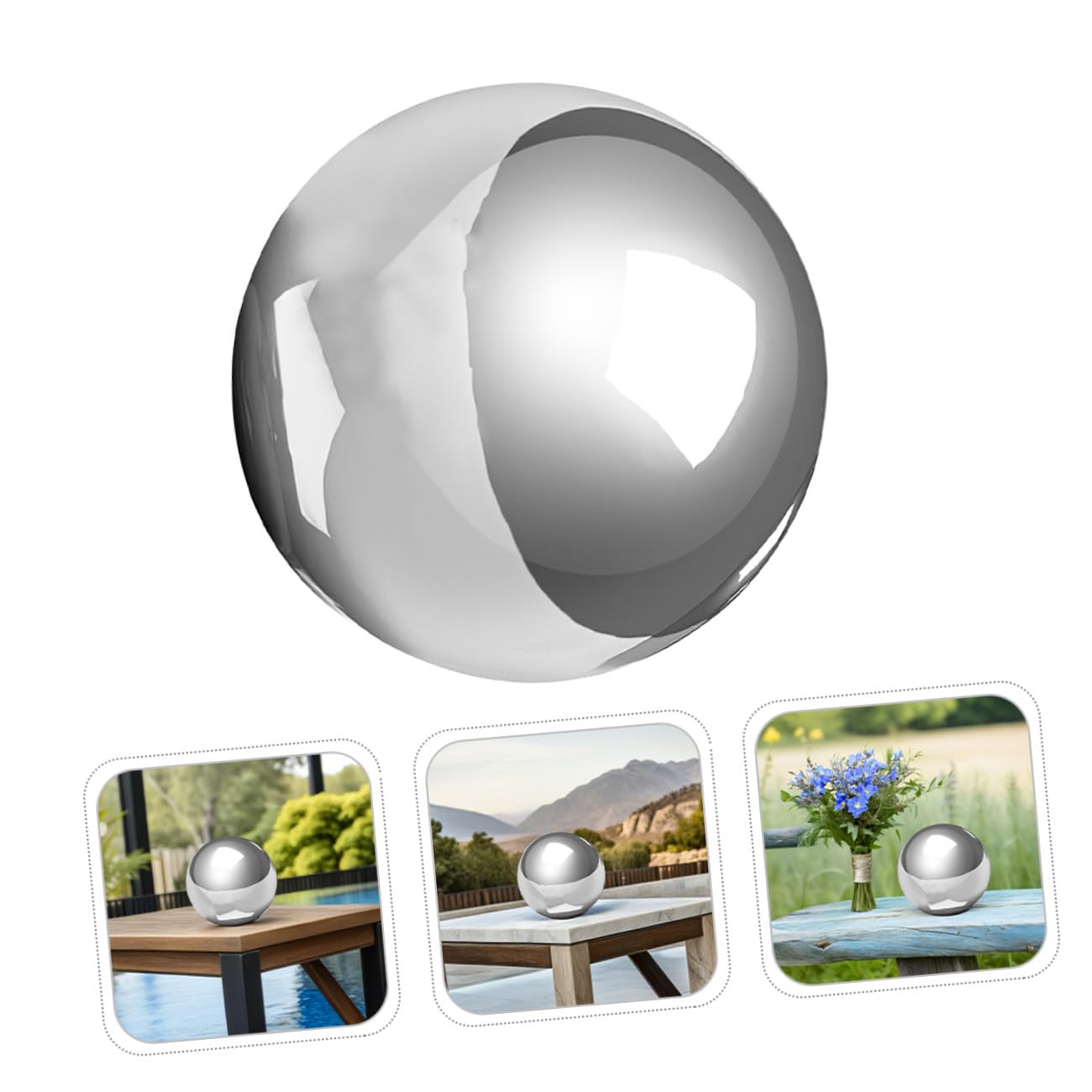 TOYANDONA Sfera in Acciaio Riflettente Lucidata Per Giardino Esterno Sfera Decorativa Da Prato Patio Cortile Specchio