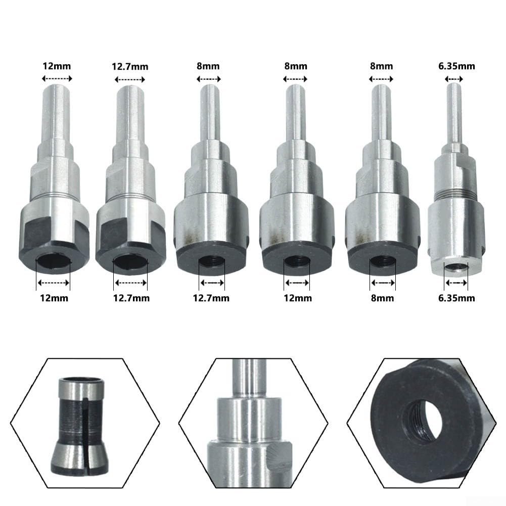 Asta di prolunga per fresa per fresatura e incisione (12,7 mm) compatibile con codoli di dimensioni comuni per l'uso nella lavorazione del legno, rifilatura, fresatura e incisione