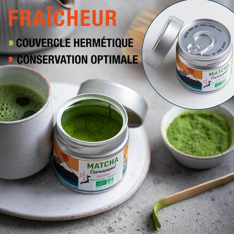 ORIGEENS Ceremonialny Organiczny Matcha - Zielona Herbata w Proszku - Pudełko 30gr