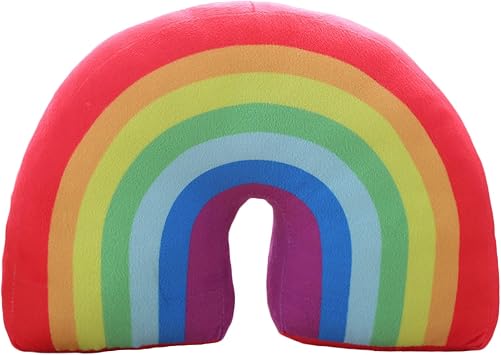 zhidiloveyou Rainbow Pillow Plush Funny Stuffed Rainbow Shaped Decorative Cushion Toy, 13.7"