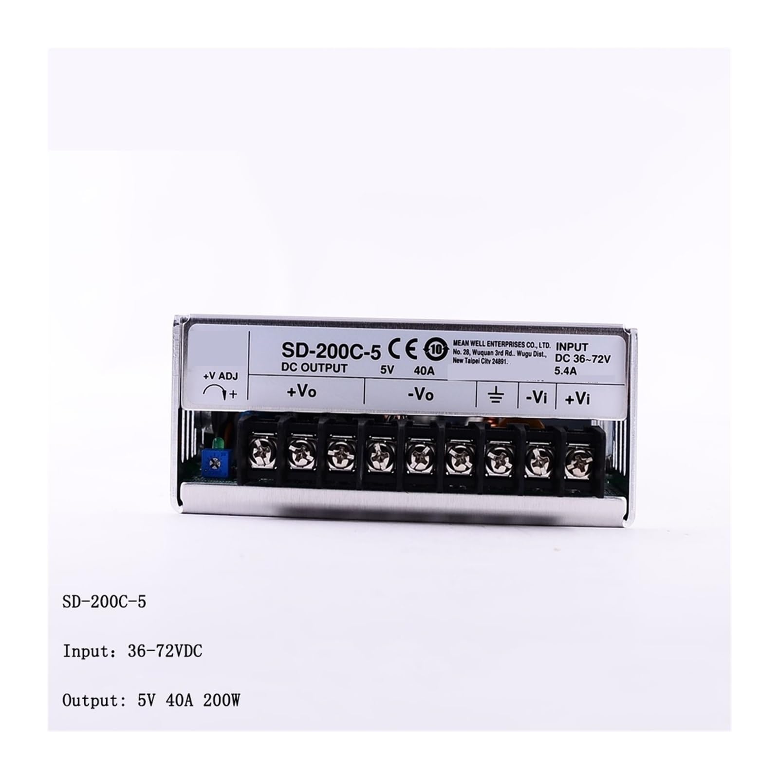 SD-200C-5 entrée 36~72VDC à 5V DC 200W DC-DC convertisseur Alimentation à découpage 48V à 5V 40A convertisseur