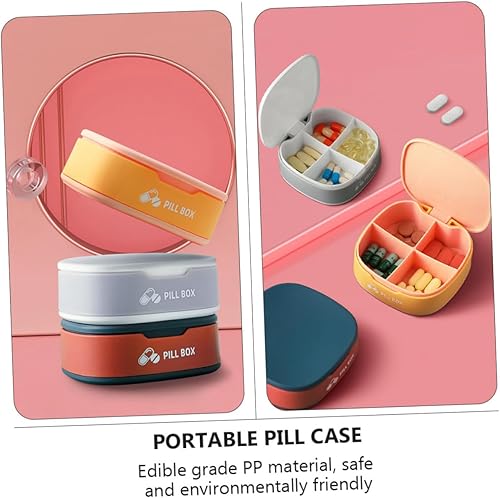 Miniatura 2 de GLEAVI 2 Sets 3 unids Pastillero de Viaje Pequeño Pastillero Viaje Vitamina Pastillero Organizador de Pastillero Mini Pastillero de Pastillero de