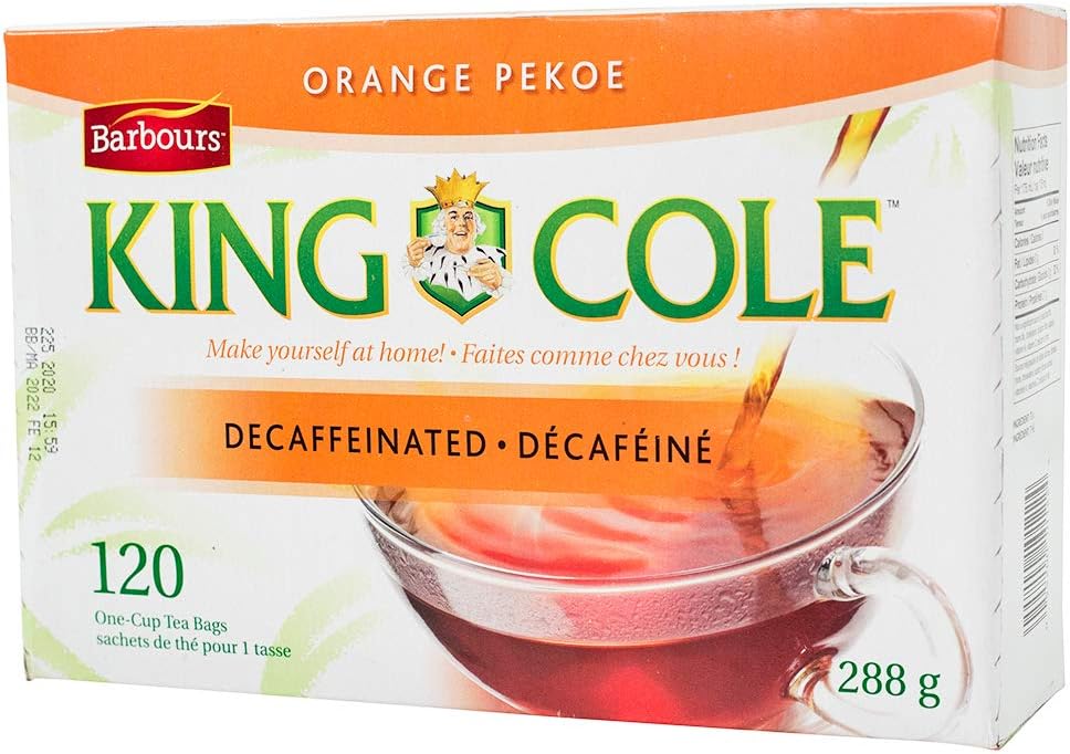 King Cole Tea Decaffeinated Orange Pekoe Tea, 120 Count (Imported from Canada)
