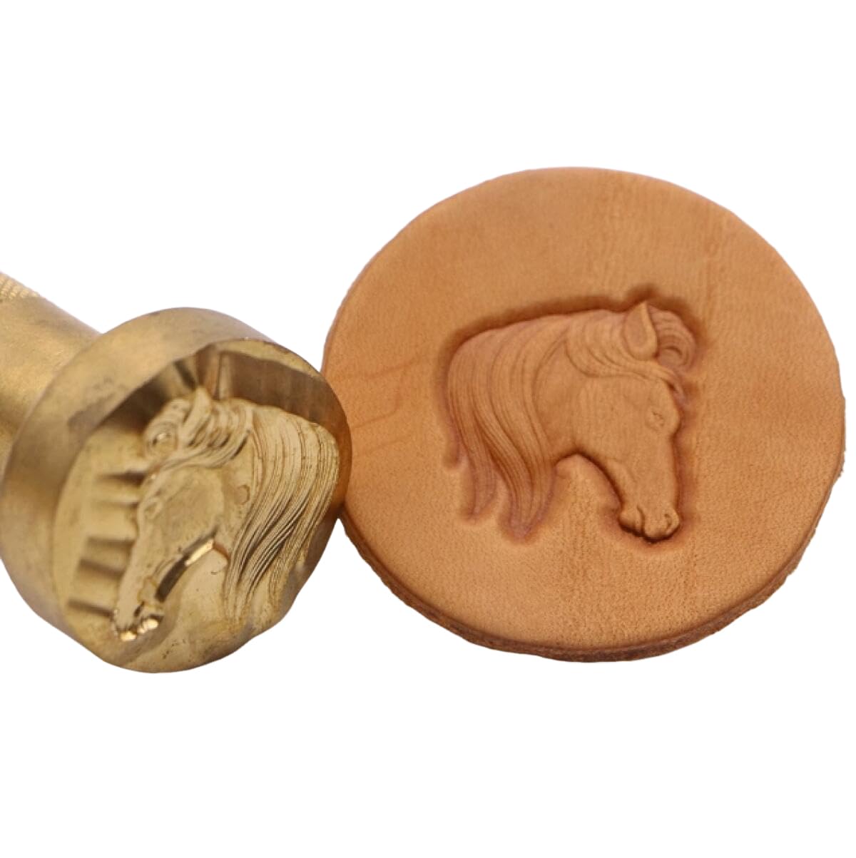 Horse Head Pattern Solid Brass Punch Stamp Stamping Tools for Stamping/Punching Soft Metal, Jewelry, Leather and Wood ，Chinese Zodiac Signs Puncher
