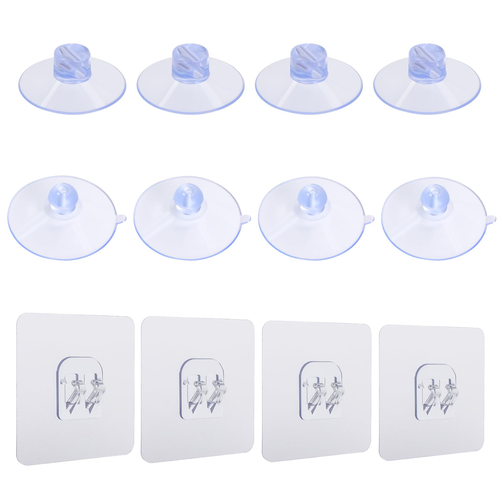 12-Pack of 3 Distinct Style Bathroom Shower Caddy Connectors with Heavy-Duty Clear Suction Cups - Compatible with Zenna