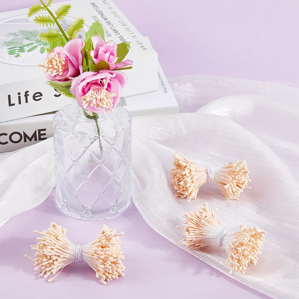 GORGECRAFT 1600PCS Pearl Double Heads Flower Stamen Handmade Floral Stamens Pistil Moccasin Artificial Flores Pearlized 2mm Floral Pollens for Flower Card Making Scrapbook Decoration Handicrafts - Image 3