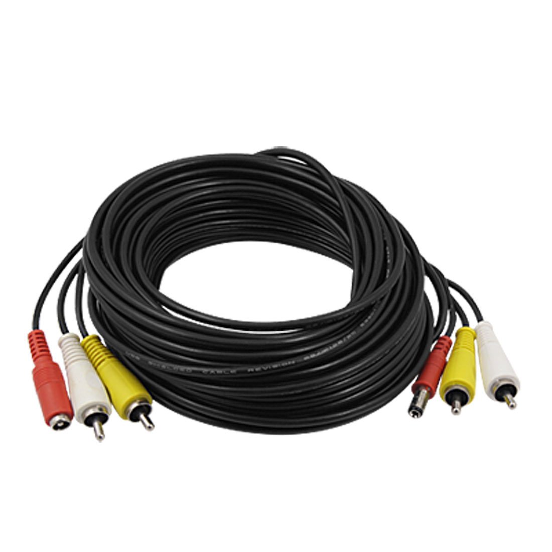 uxcell 100ft 2 RCA Male to Male Video DC Power Cable for CCTV Camera
