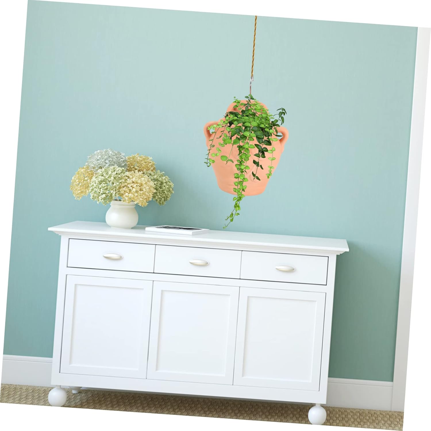 YARNOW 2pcs Pottery Wall Plant Holder Elegant Hanging Flower Pot for Use Versatile Wall-Mounted Planter for Balcony Garden Durable Pottery Design Drainage