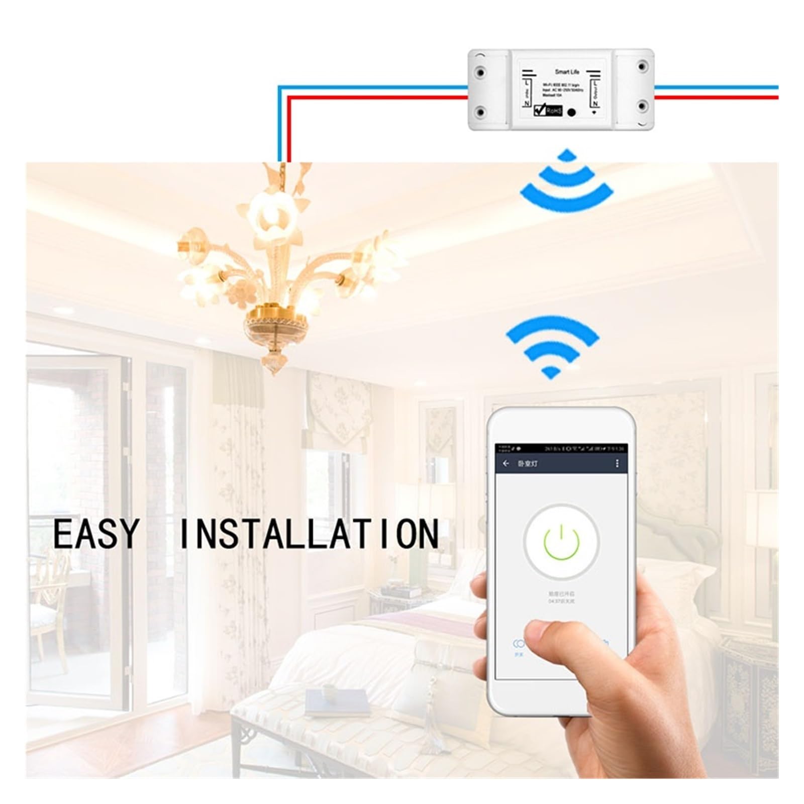 Tuya WiFi Válvula De Bola Motorizada Inteligente Temporización Agua Interruptor Inteligente Válvula Eléctrica (Size : 3/4")