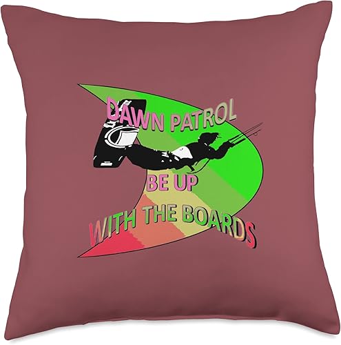 Miniatura 4 de Kitesurf Gifts and Surf Lover Tees by taiche Freestyle Kitesurfer Be Up with The Boards Fun Pun 4 Throw Pillow, 16x16, Multicolor