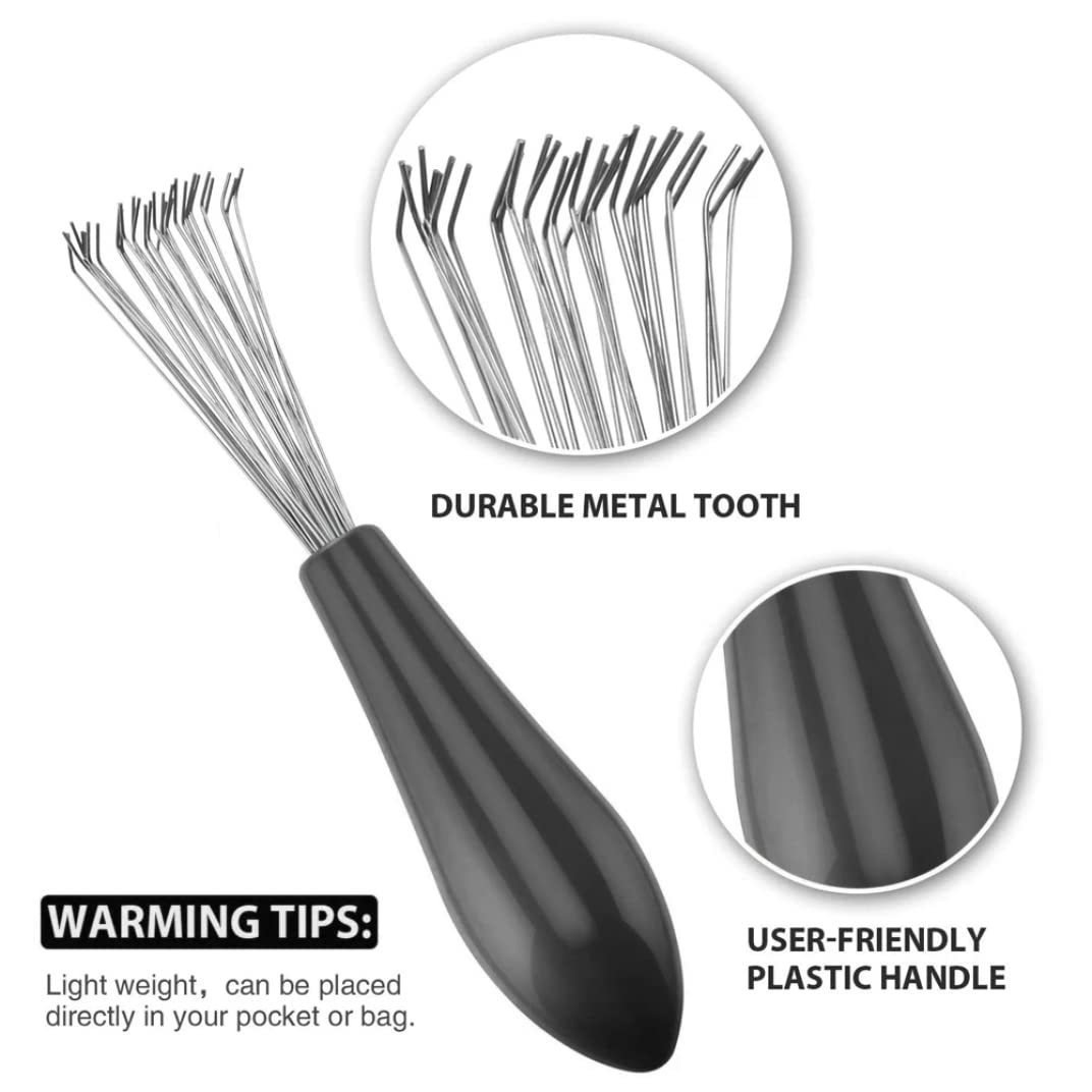 Hair Brush Cleaner Comb Cleaning Tool Cleaning Claws Mini Hair Dirt Remover with Metal Wire Rake Black 5 Pcs... image 4