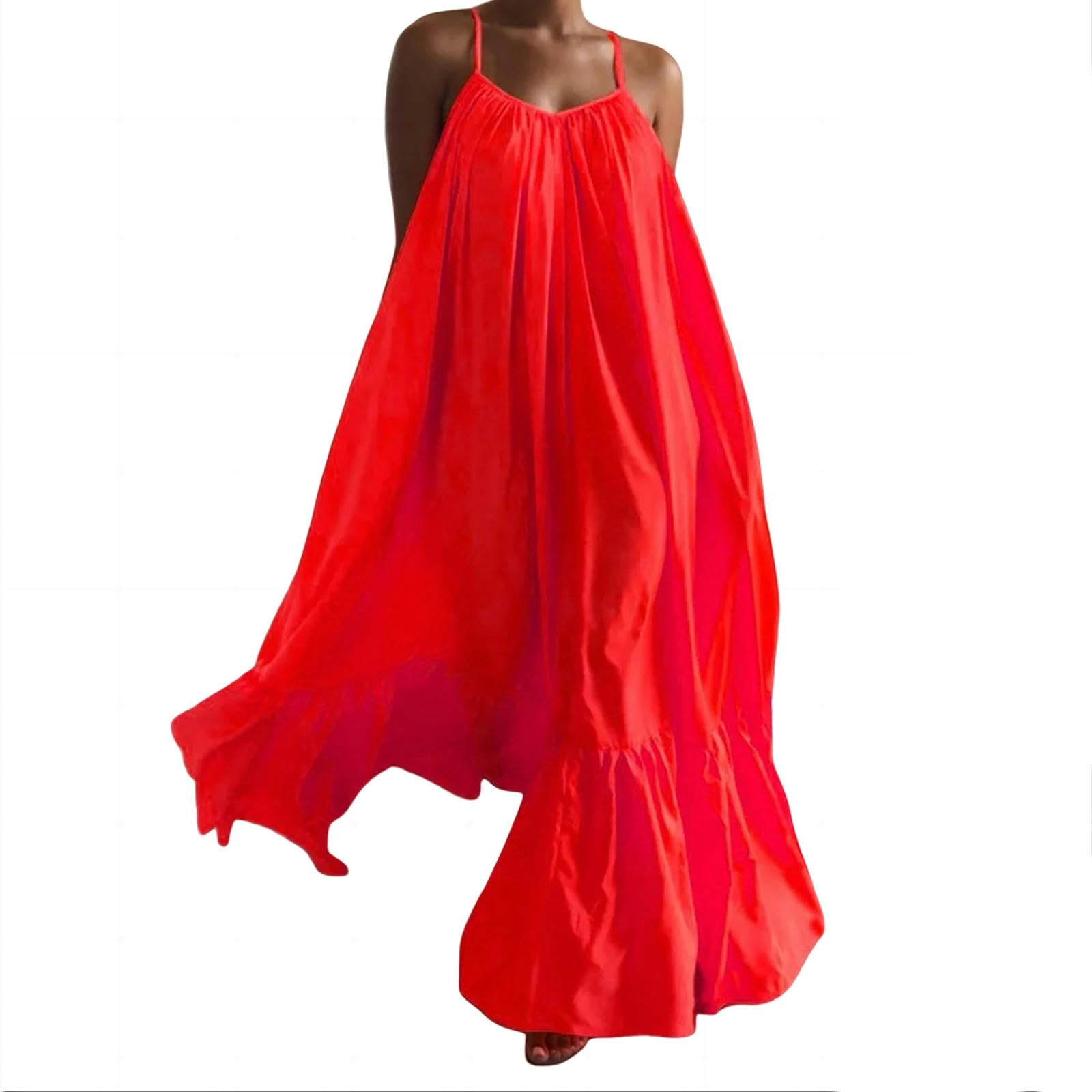 Sukienka bez rękawów Swing Back Maxi Długie Ramiączka Sukienka Midi Vestidos De Holiday