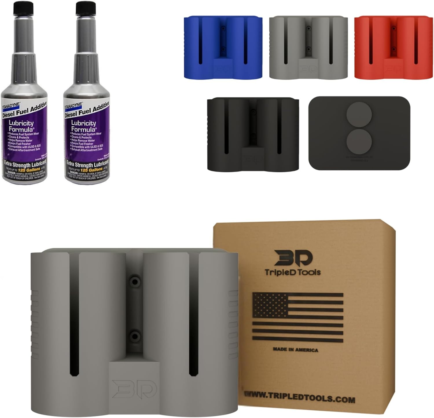 DieselDock V2 Diesel Additive Holder – Compatible with Stanadyne Diesel Fuel Additive 16 oz – Spill-Proof Truck Mount, 3D Printed PLA+ with Carabiner – Made in USA (with Magnets, Black)