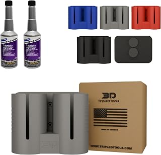 DieselDock V2 Diesel Additive Holder – Compatible with Stanadyne Diesel Fuel Additive 16 oz – Spill-Proof Truck Mount, 3D Printed PLA+ with Carabiner – Made in USA (with Magnets, Gray)