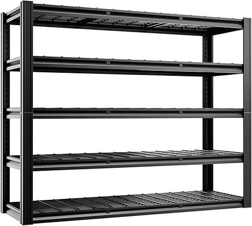 Estantería de garaje de 5 niveles, 60 pulgadas de ancho x 20 pulgadas de profundidad x 72 pulgadas de alto, 30000 libras, estantes de almacenamiento