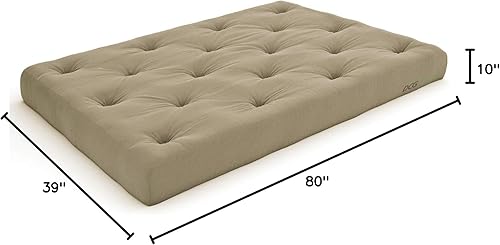 Miniatura 81 de Nirvana Futons Colchón de futón completo de 6 pulgadas, sarga azul marino, fabricado en Estados Unidos Azul marino (Navy Twill),Negro (Black