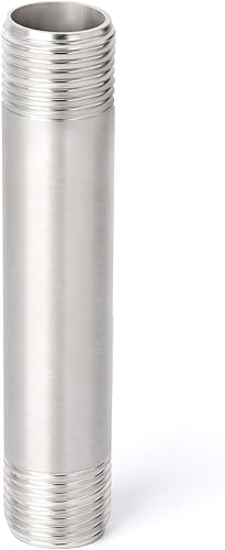 Miniatura 68 de TAISHER 2 accesorios de tubería de acero inoxidable, 1/2 "NPT x 1/2" NPT macho roscado, tubo fundido de pezón de 6 pulgadas de longitud 1.969 in
