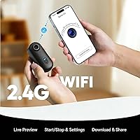 Vista 3 de JETO Mini cámara corporal HD 1080P, cámara portátil con clip giratorio de 360° y clip magnético, gran angular de 150°, funda impermeable, cámara