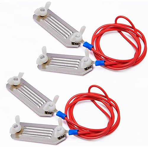Q'mark Electric Fence Tape Connector, Polytape to Polytape Connector, Polytape to Energizer Connector, with 90 cm Wire - 2 Pack (to Polytape), Green & Red