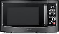 Toshiba EM131A5C-BS 1.2 Cu Ft Countertop Microwave, 1000W Smart Humidity Sensor, 12 Auto Menus, Mute, Black Stainless Steel