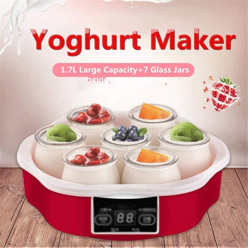 Yoghurt, Automatic Digital Yoghurt Maker with LCD Display Screen and Yoghurt Jars Make Natural Healthy Yoghurt at Home