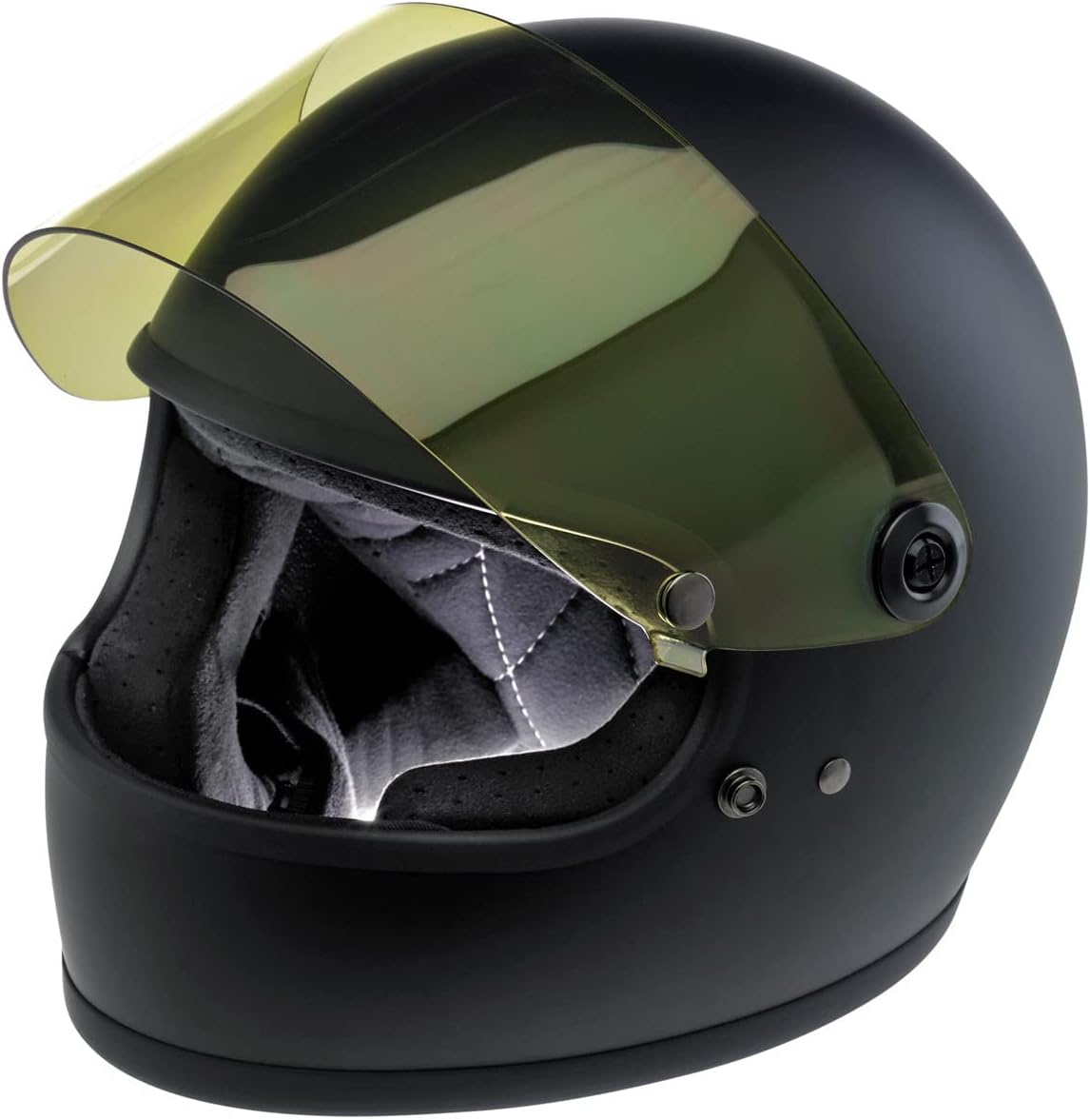 Biltwell | Gringo S Gen2 Flat Shield | Yellow | Anti-Fog | Scratch Resistant | UV/A UV/B Resistant | Motorcycle Helmet Accessory