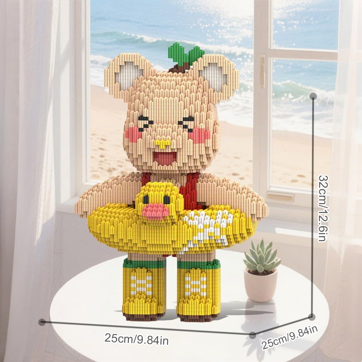 DAHONPA Teddy Blocks - Juego de microconstrucción de oso nadador (4300 piezas), arte creativo de ladrillo para decoración del hogar y la oficina, regalo coleccionable para adultos y niños