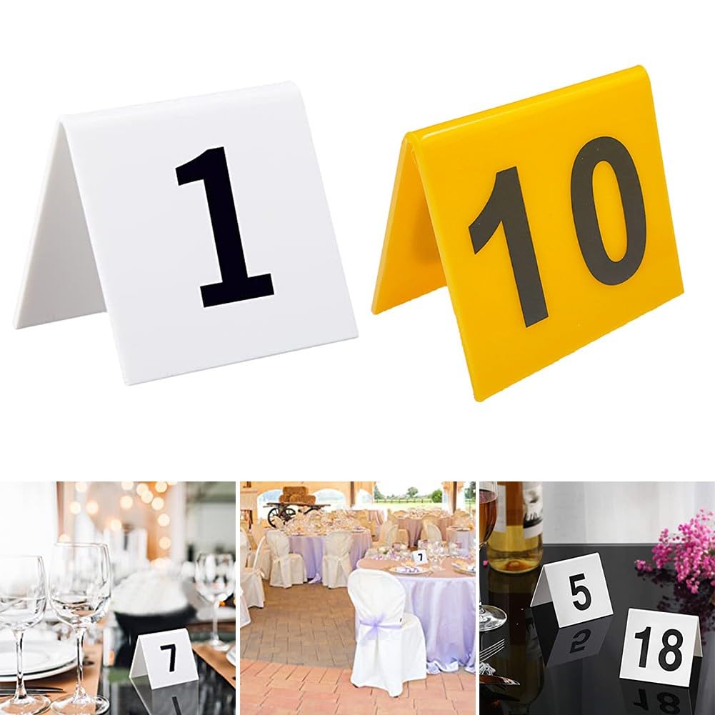 Números de mesa blancos, letreros de números de mesa 1 a 40, exhibición de mesa de numeración de mesa, números de tienda de campaña, tarjetas para suministros de banquetes de fiesta