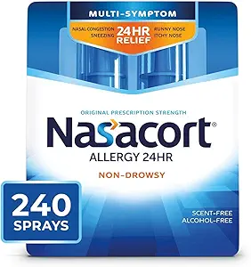 Nasacort 24HR Allergy Nasal Spray for Adults (2 x 0.57 fl.oz, 240 Sprays)