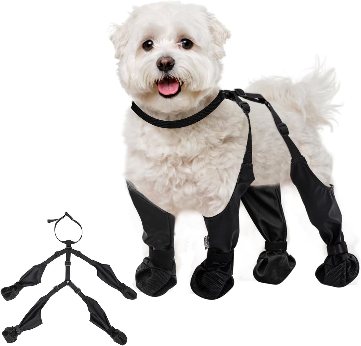 BECROWM Waterproof Dog Boots, Pet Paw Protector for Small