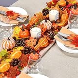 120Pcs Artificial Pumpkins Autumn Decorations Set,Autumn Home Decor Artificial Fall Maple Leaves,Pine Cones,Gourds,Pumpkin,Small Acorns for Thanksgiving Halloween Fall Home Harvest Table Decorations - Image 7