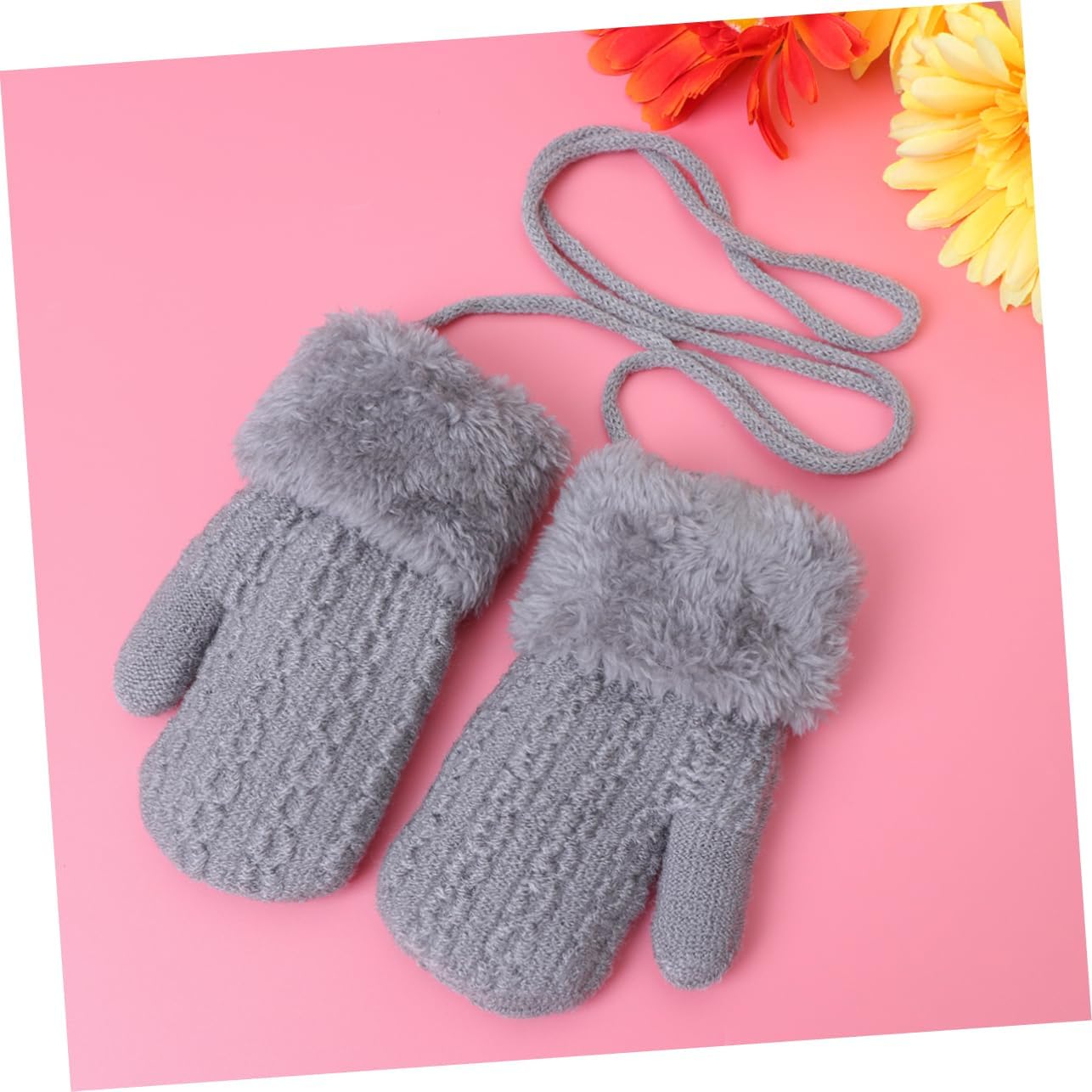 Winter Gloves Soft Warm Gloves Knitted Thermal Windproof Snow Ski Fleece Mittens