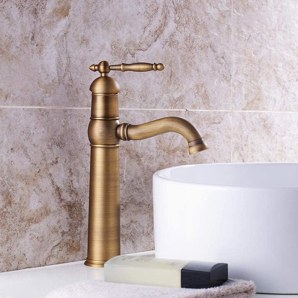 Tap, Single Handle 360 Rotatable Compatible, Antique Brass Kitchen Sink Hot and Cold Water Taps