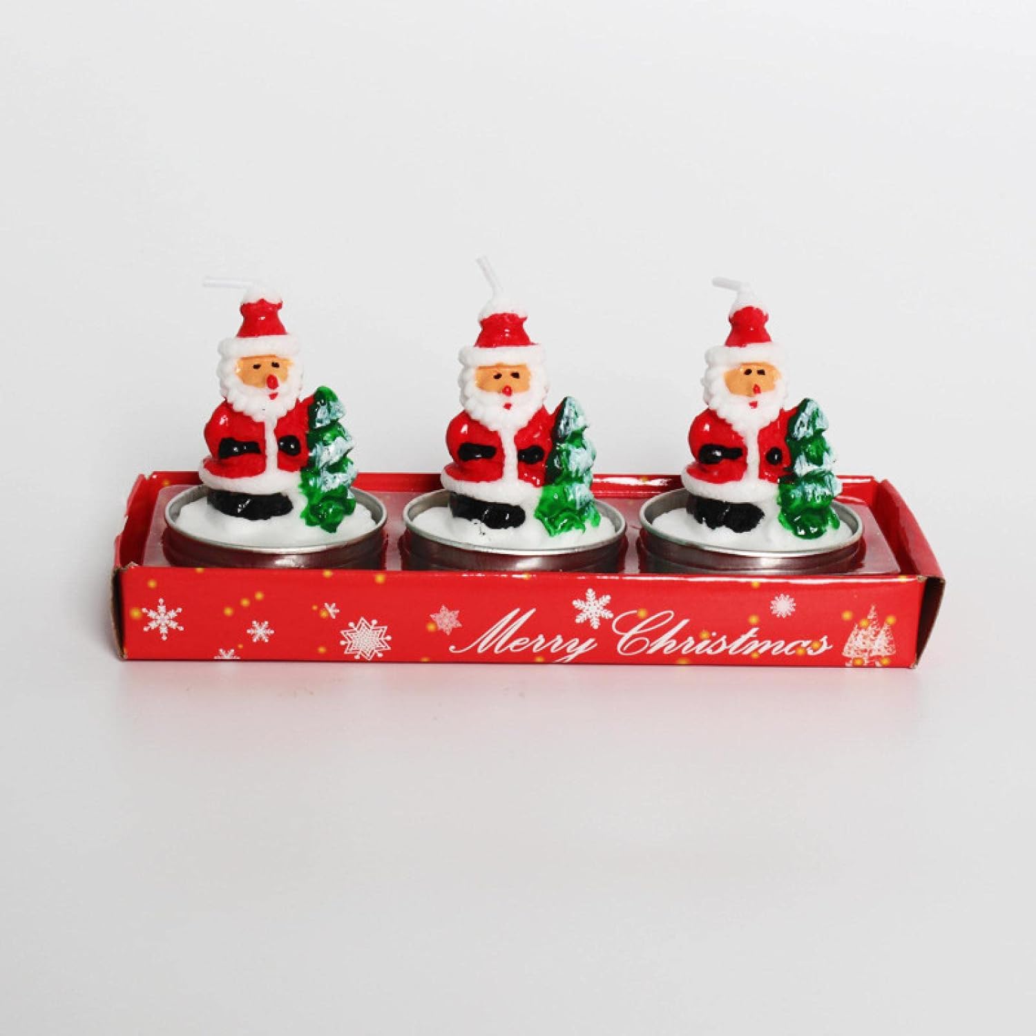 Christmas Candle Set Old Man Tree Snowman Carnival Romantic Ornaments Candlelight Dinner Christmas Small Candle Lights, Three boxes