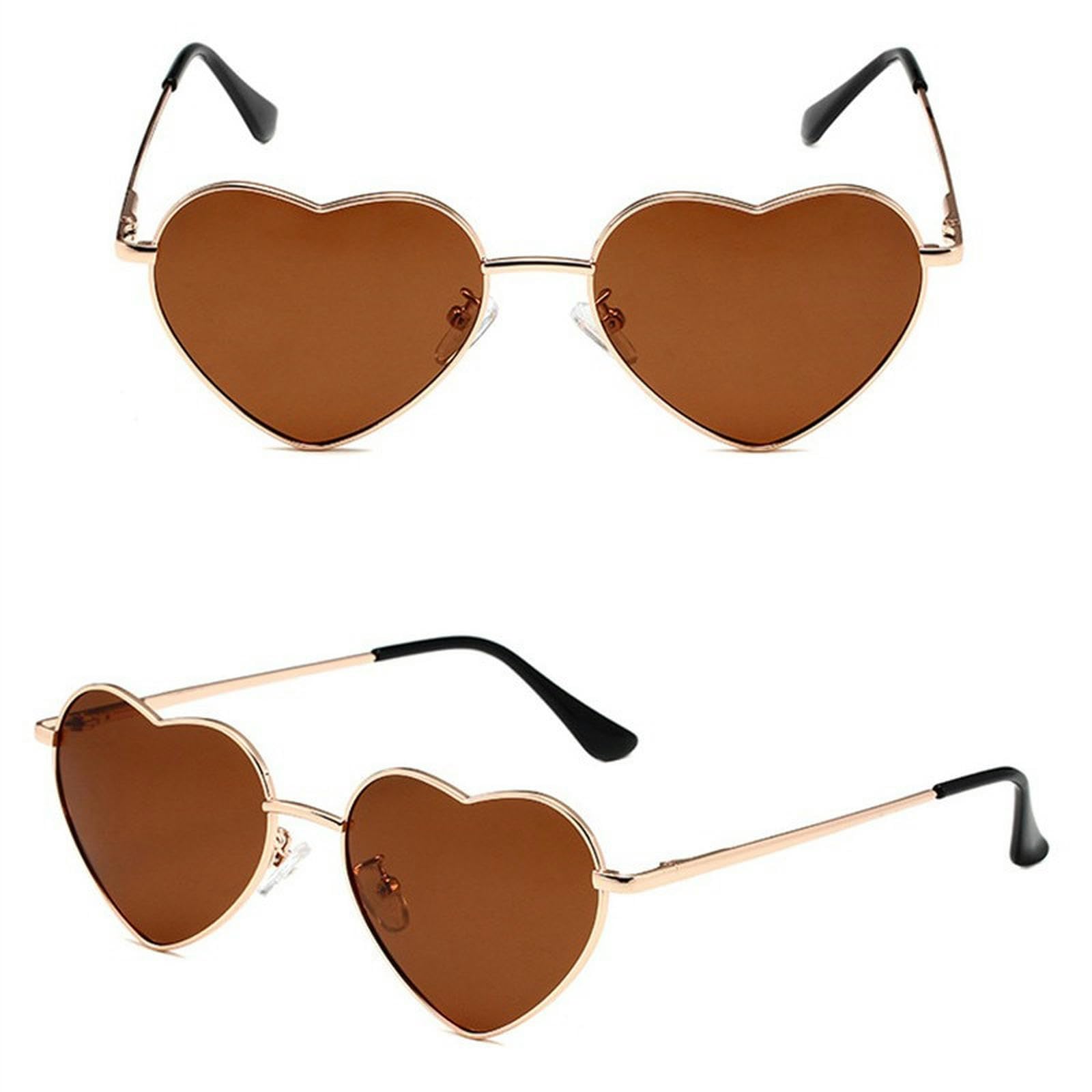 NOGRAX Okulary metalowe okulary przeciwsłoneczne w kształcie serca gradientowe gogle outdoorowe damskie okulary przeciwsłoneczne odcienie metalowe okulary przeciwsłoneczne