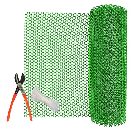 Image of MAHIRA UV Stabilized Virgin HDPE Tree Guard Net Anti Bird Net Garden Fencing Net PVC Virgin HDPE 4 Feet Height X 25 Feet Length Green with 1 Cutter and 50 PVC Tags Tie Locks 4 X 25 FT