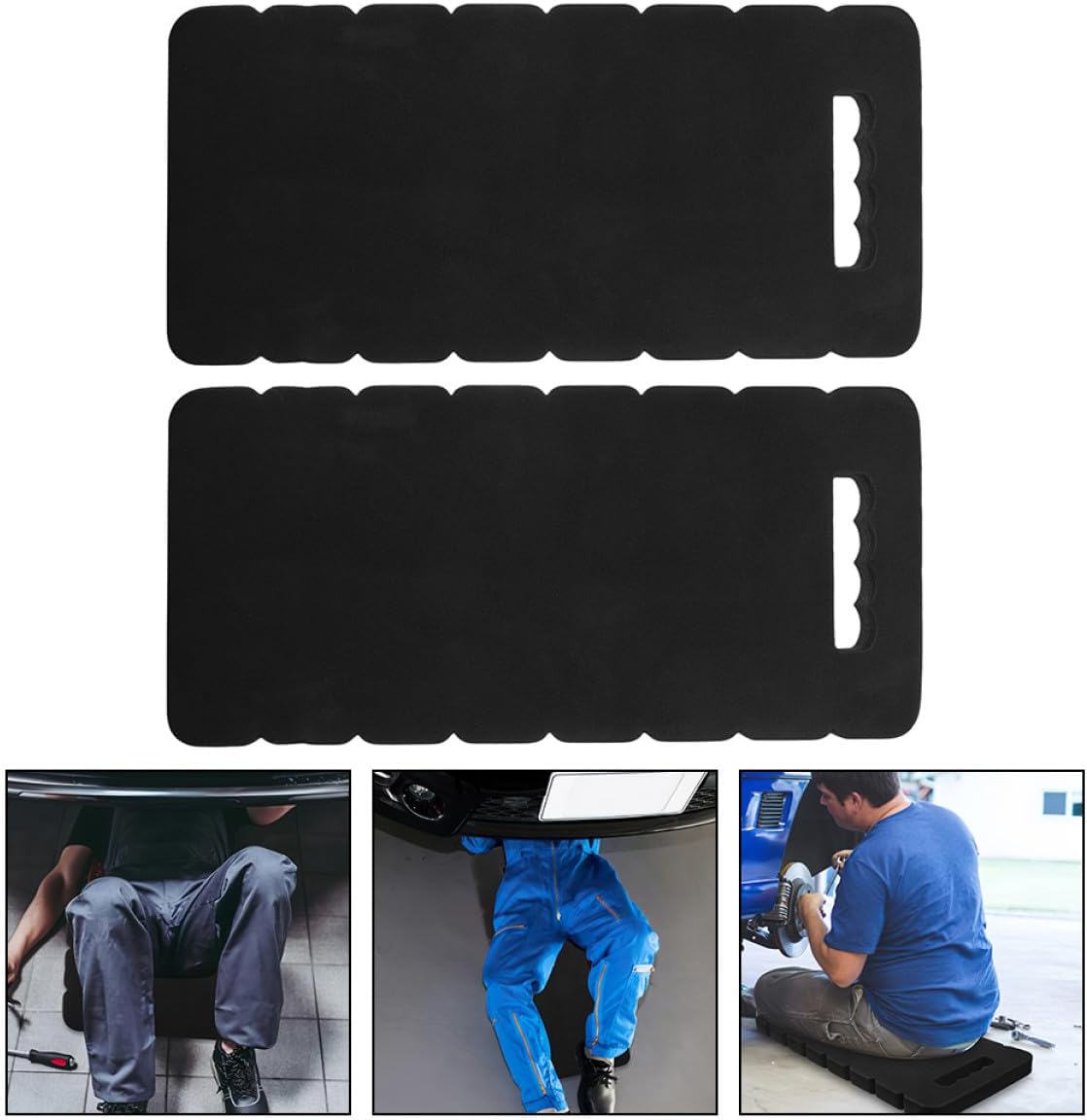 Outanaya 2pcs Thick Foam Garden Kneeling Pads 45x21x2.5cm Black Gardening Knee Cushions for Outdoor Planting and Yard Work